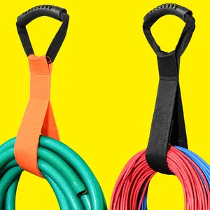 Multifunction Heavy Duty Storage Straps Hook and Loop Extension Cord Storage Webbing Strap with Rubber Handle