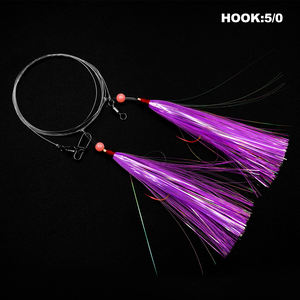 OEM Pesca Bucktail <span class=keywords><strong>Fluke</strong></span> Flounder Rigs Red Octopus Hook 3/0 5/0 Multicolor Flasher Bait para <span class=keywords><strong>Fluke</strong></span> Sea Boat Fishing - Product Image 5