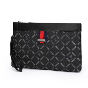<span class=keywords><strong>Mew</strong></span>-Pochette classique de style rétro pour hommes, pochette en cuir PU, sac à main décontracté à carreaux, vente en gros de pochettes pour hommes - Product Image 1