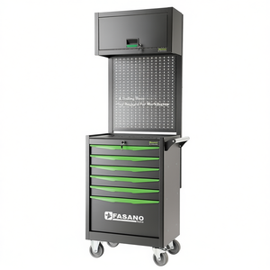 Armoire à outils roulante FASANO Tools, 6 tiroirs avec rangement à panneaux perforés pour usage en atelier - Product Image 2