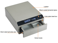Coffre-fort électronique intelligent à empreintes digitales, en cuir et MDF, pour bijoux, coffre de sécurité numérique domestique pour objets de valeur