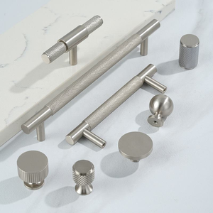 مقابض أبواب وأدراج خفية من النحاس المصقول بالنيكل الفضي الصلب للأثاث - Product Image 2