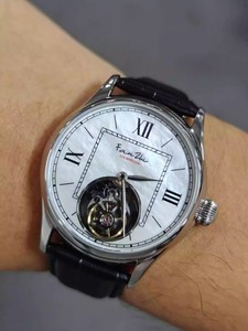 Reloj Mecánico Tourbillon de Lujo Ligero de 43 mm con Esfera de Piedra Natural, Estilo de Moda de Lujo Adecuado para Negocios, Correa de Cuero de 20 mm - Product Image 4
