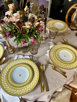 Assiette Latérale de Luxe Marocaine, Grande Quantité, Élégante, Blanche, Bande Mariage, Chargeur Céramique Porcelaine, Pour Plats et Desserts