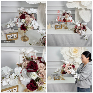 Centros de Mesa de Lujo con Vegetación, Arreglos Florales para Bodas, Bola de Flores Rosa y Blanca para Decoración de Mesa - Product Image 2