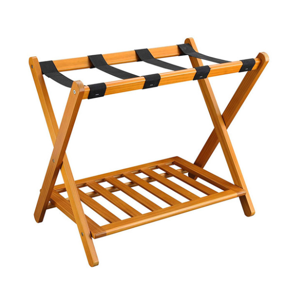 Гостиничная комната, однотонная бамбуковая Складная полка для хранения в спальню, стойка, держатель для багажа, стойки с 4 черными Драпировками