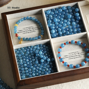 Natural Deep Blue Chalcedony Round Beads – DIY <b>Accessories</b> for <b>Braided</b> Bracelets, Necklaces, and Beading Projects - Product Image 1