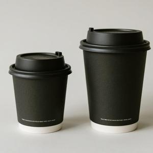 Gobelet à café personnalisé de 12 oz, jetable, à double paroi, à paroi ondulée, pour café chaud, avec couvercle, logo personnalisé - Product Image 1