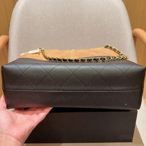 Bolso Tote Acolchado de Lujo Inspirado en Diseñadores, Bolso de Hombro de Lona y Cuero Bicolor con Cadena para Mujer, Venta al por Mayor - Product Image 2