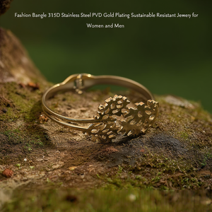 Fashion <b>Bangle</b> 316L Stainless Steel PVD Gold Plating Sustainable Resistant Jewelry for Women and <b>Men</b> - Product Image 3