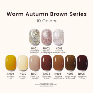 BeiEn OEM & ODM automne chaud Caramel Collection UV/LED vernis à ongles Gel givré 2025 nouveau rouge brun automne petit ensemble platine paillettes - Product Image 3