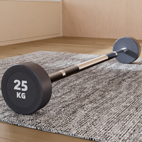 Ensemble d'haltères en caoutchouc PU PVC avec support de fitness fixe 20kg 50kg poids libres pour l'haltérophilie barres droites et incurvées