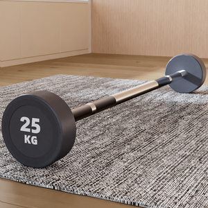 Juego de mancuernas de goma PU PVC con estante fijo para gimnasio 20kg 50kg pesas libres para levantamiento de pesas barras rectas y curvas - Product Image 6