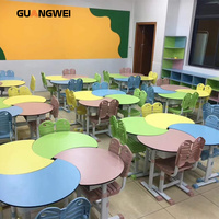 Ensemble de mobilier scolaire moderne GUANGWEI, table et chaise de classe réglables en hauteur pour les élèves de la 3ème à la 6ème année