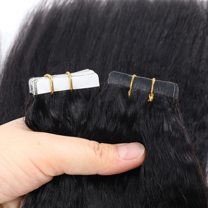 Extensions de <span class=keywords><strong>Cheveux</strong></span> Humains à Bandes Adhésives, Invisible, <span class=keywords><strong>Cheveux</strong></span> Russes, Nouées à la Main, Cuticules Alignées, Sans Couture, Vente en Gros - Product Image 4