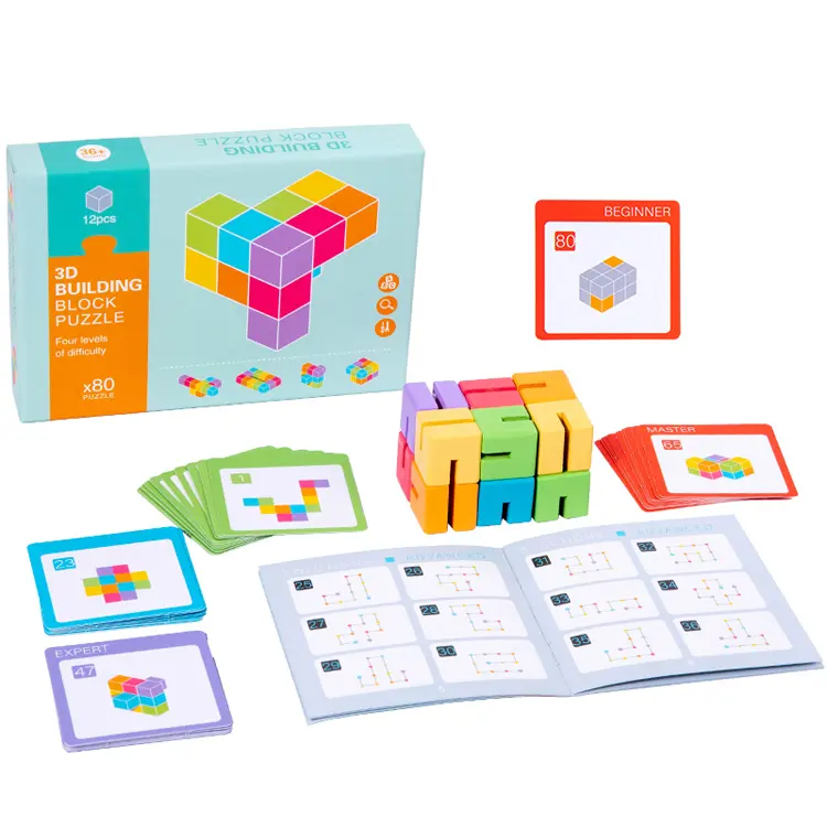 Enfants éducatifs couleur correspondant magique serpent Cube en bois torsion 3D jeux de Puzzle