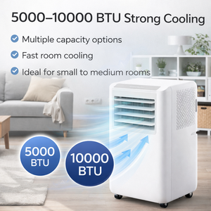 เครื่องปรับอากาศแบบพกพา 7000 บีทียู ระบบทำความเย็นและความร้อน ใช้สารทำความเย็น R290 ประหยัดพลังงาน พร้อมรีโมทคอนโทรล รองรับ WiFi สำหรับใช้ในบ้าน - Product Image 4