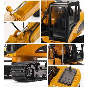 Huina 1560 1/14 ölçekli ses LED 16CH Diecast alaşım Metal <span class=keywords><strong>R</strong></span>/<span class=keywords><strong>C</strong></span> kamyon RC paletli araç 2.4G araba oyuncak radyo kontrol matkap ekskavatö<span class=keywords><strong>r</strong></span> - Product Image 6