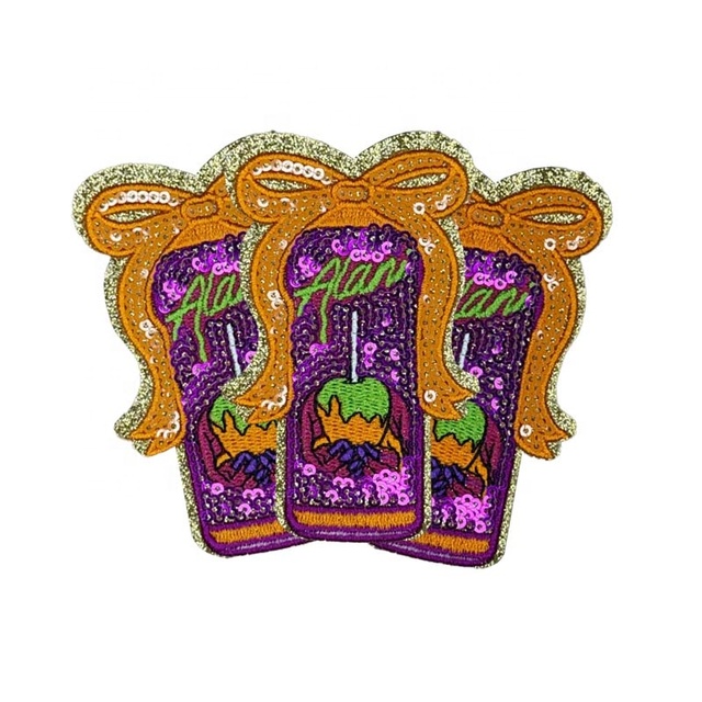 Custom Twill Fabric Sustainable Multi-functional Iron-On Sequin Alani Embroidery Spooky Patch for Hats