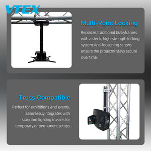 Support de projecteur pour <span class=keywords><strong>plafond</strong></span> incliné, cadre de montage professionnel robuste, capacité de 50 kg, réglage précis, longueur réglable de 150 à 1040 mm - Product Image 4