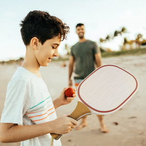 Raquette de plage junior 40x20cm avec poignée en liège, ensemble d'entraînement ultraléger pour les sports de plein air - Product Image 3