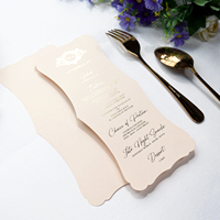 Tarjetas de menú de lámina de oro real personalizadas Tarjeta de programa Papel de estampado en caliente Menús de boda