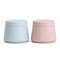 Pot cosmétique minimaliste trapézoïdal en PET avec couvercle plat à vis, hermétique, pour crème pour les mains et lotion corporelle, vente en gros ODM