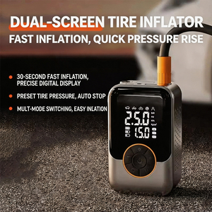 Pompe à air pour voiture sans fil, <span class=keywords><strong>gonfleur</strong></span> électrique portable haute pression 12V, matériau ABS, mesure <span class=keywords><strong>de</strong></span> la pression des pneus à double écran pour voitures - Product Image 2