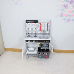 Cocina de Juguete de Madera para Interiores con Contenedor de Tela, Estufa, Fregadero y Grifo, Juego de Cocina de Simulación Premium para Niños - Product Image 2