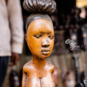 Figura Tribal Africana Tallada en Madera RENART AFRIKAN, Congo DR, Escultura Decorativa Hecha a Mano - Product Image 1