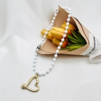 Ensemble collier et bracelet HC en acier inoxydable avec pendentif cœur ajouré, fermoir épingle de sûreté bicolore, bijoux de mode pour femmes, vente en gros