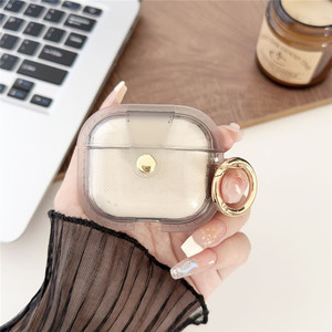 Étui magnétique transparent en TPU souple pour écouteurs pour <span class=keywords><strong>Airpods</strong></span> 1/2/3/4 Pro 2 avec <span class=keywords><strong>mousqueton</strong></span> à boucle en métal - Product Image 3
