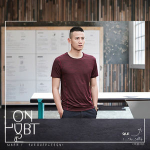 T-shirt d'été à manches courtes pour homme C6015, tissu peigné respirant avec motif brodé, séchage rapide, style décontracté - Product Image 2