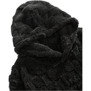 Sweat à capuche personnalisé pour homme en sherpa duveteux avec broderie graphique, manches longues, en polaire, pour l'automne et l'hiver - Product Image 4