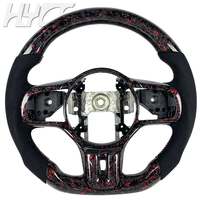 Volant sport en cuir et fibre de carbone forgée rouge personnalisé pour Mitsubishi Lancer Evolution EVO X