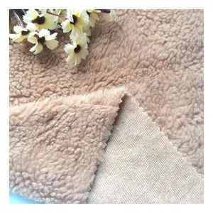 New Design Knit Sherpa Supplier 100% Polyester Plain Dyed Lamb Wool Faux Fur Sherpa Fleece Fabric For Coats Blankets