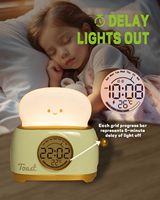 Petit réveil avec bouton de commande, affichage LED, rechargeable par USB, veilleuse décorative pour la maison, minuteur de table, lampe décorative