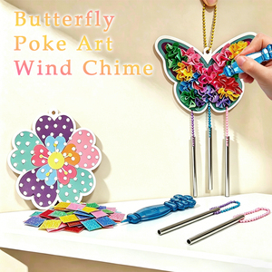 Kit Arte Poke Art con Farfalle per Bambini, Set Fai-da-Te per Creare Ciondoli in Tessuto, Giocattolo Educativo Artigianale, <span class=keywords><strong>Regalo</strong></span> di Compleanno per Ragazze - Product Image 1