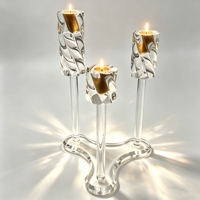 Nouveau design, chandelier en acrylique à 3 bras, motif en spirale, porte-bougie conique pour centre de table de mariage, décoration intérieure, support OEM ODM