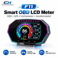 Jauge LCD OBD2 avec boutons tactiles, éclairage ambiant 3 zones, inclinomètre 6 axes et mesureur de force G pour véhicules internationaux