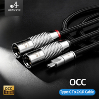 Câble audio ATAUDIO Hifi Type C vers double XLR mâle/femelle OCC pour ordinateur, mixeur, haut-parleur, Hifi, câble audio USB C 2XLR