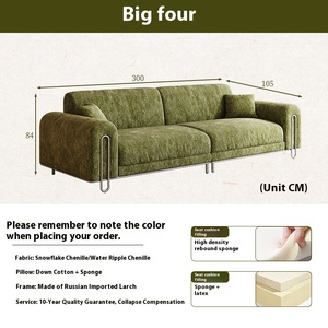 Divano Modulare <span class=keywords><strong>di</strong></span> Lusso in Ciniglia Modello 2025 con Gambe in Acciaio Inox per Salotti Moderni - Product Image 6