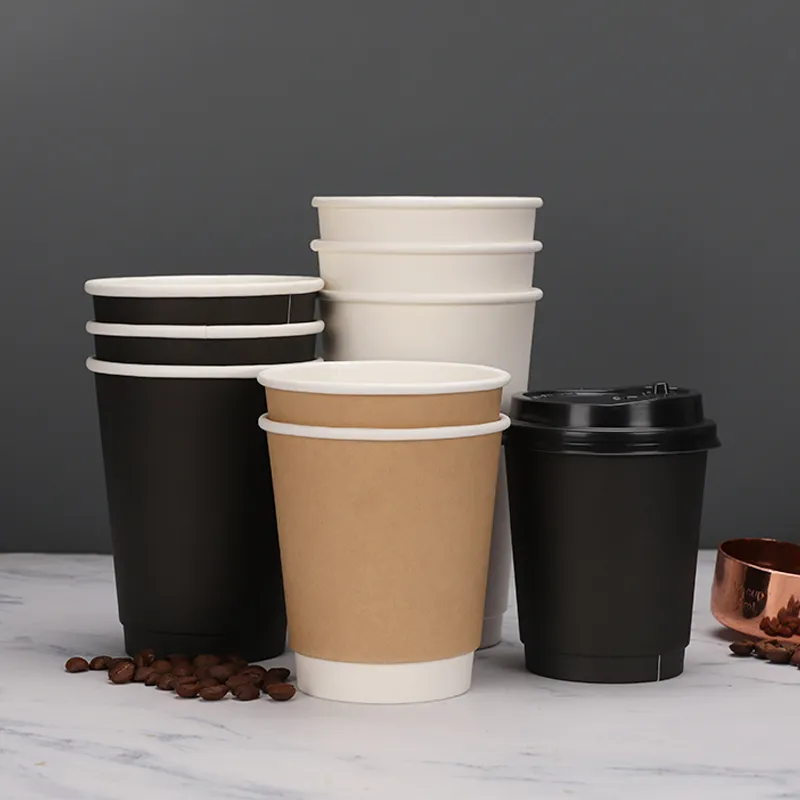 Производитель биоразлагаемая бумажная кофейная чашка с индивидуальным логотипом одноразовая Экологически чистая чашка для горячих напитков с ручкой