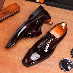 Zapatos de Vestir de Cuero Genuino Italiano Clásico de Lujo para Hombre, Zapatos de Boda de Cuero Vacuno para Hombre - Product Image 6