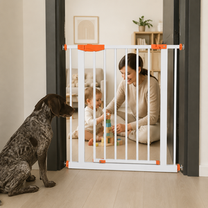 <span class=keywords><strong>Barrière</strong></span> de <span class=keywords><strong>sécurité</strong></span> réglable en fer pour bébé, fixation par pression sans perçage, double verrouillage, fermeture automatique, pour portes, escaliers, enfants, animaux domestiques, usage domestique - Product Image 2
