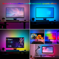 Monitor de PC con Iluminación Ambiental Dream Color, Kit Completo USB con Retroiluminación LED para Pantalla de PC, Sincronización Musical, Tira de LED RGB WS2812B de 5V para Windows
