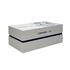 Luxury Lid And Base Boxes Blue Neck Packaging Spot UV Printing Gift Box With Foam Insert