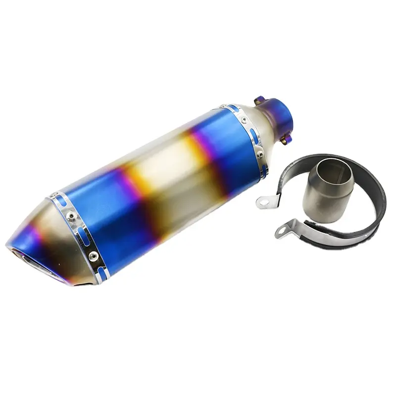 370mm Motorcycle modified exhaust muffler pipe electroplating blue 51mm interface for HONDA CRF 150F CRF 230F Exhaust System