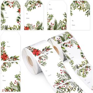 Etiquetas adhesivas con nombre de Navidad personalizadas, calcomanías de etiquetas autoadhesivas en blanco para tarjeta de cumpleaños de vacaciones de invierno - Product Image 2