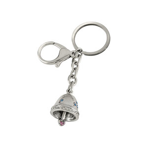 Portachiavi a campana in cristallo color argento con strass e ciondolo a cuore per donne e ragazze - Product Image 1